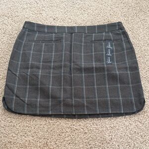 GAP Gray Plaid Mini Skirt with Subtle Blue Lines